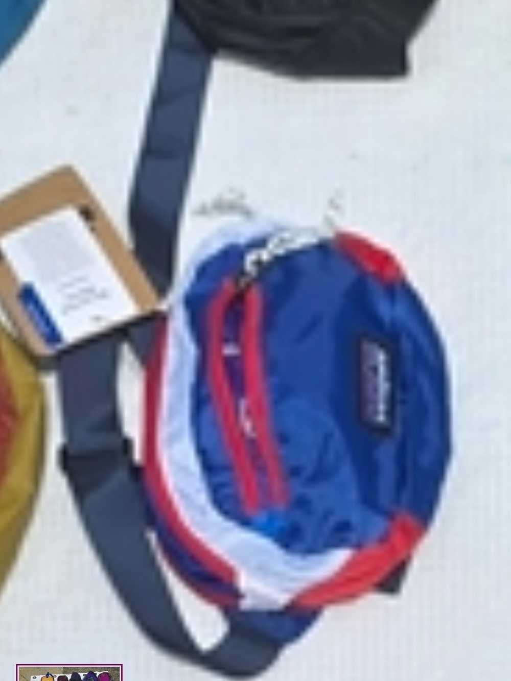 Blue, Red & White Men's Crossbody Waist Bag